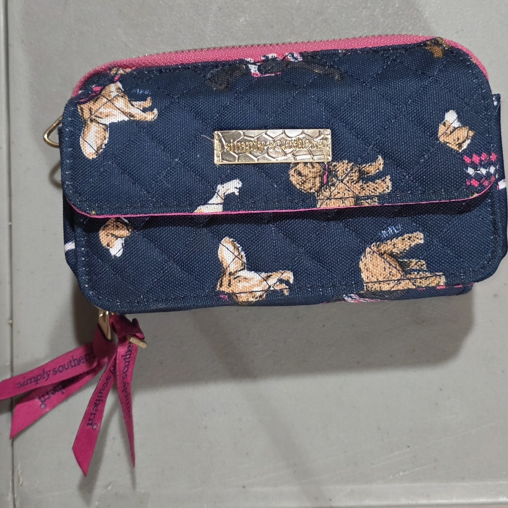 Simply Southern Navy Dog Print Quilted Wallet